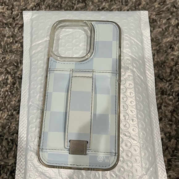 Stylish Light Blue Checkered Phone Case - Picture 1 of 3